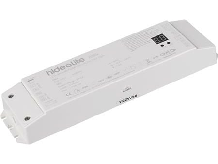 LED-himmenninmuuntaja FDIM/DALI/PUSH 24 V 75 W. LED-nauhojen vaihehimmennykseen. Himmennettävissä myös Push (230 V), DALI ja 0/1-10 V:n kautta.