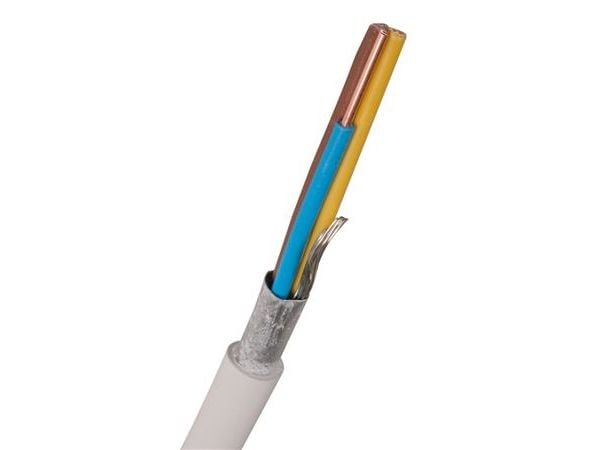 NEXANS installationskabel skärmad halogenfri 3G2,5 mm² EQLQ EASY vit kabeldiameter 9,6 mm (500 meter)