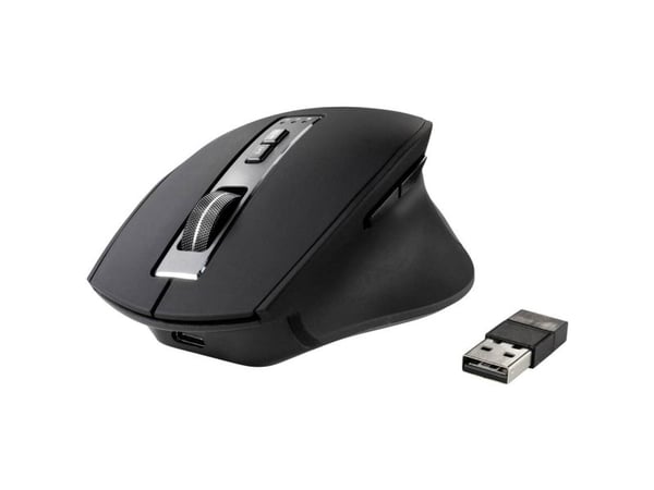 Renkforce RF-WM-300 ergonomisk mus Bluetooth trådlös optisk svart/grå 7 knappar 2400 dpi ergonomisk (RF-5150984)