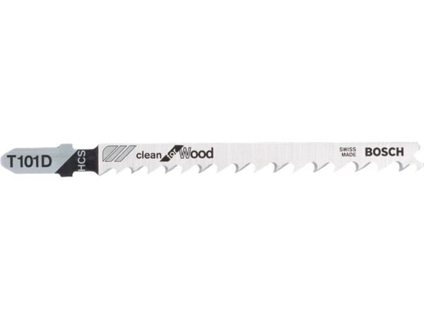 Bosch clean for Wood T 101 D - Stikksagblad - for kartong, fiberplate, bløtt tre - 3 deler - T-skaft - lengde: 100 mm