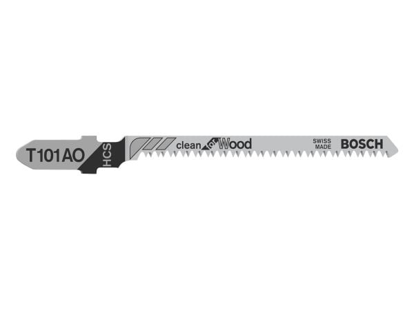 Bosch clean for Wood T 101 AO - Stikksagblad - for kryssfinér, bløtt tre, laminerte paneler, ikke-slipende trematerialer - 3 deler - T-skaft - leng...