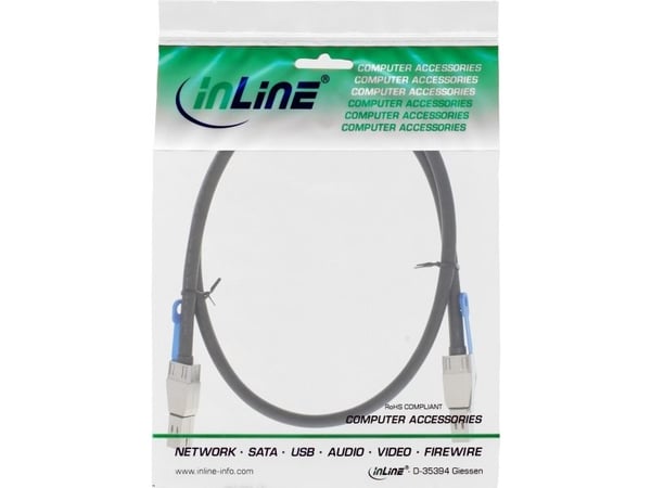 InLine 27638A, 0,5 m, SFF-8644, SFF-8644, Hankjønn/hankjønn, Svart, 79 g