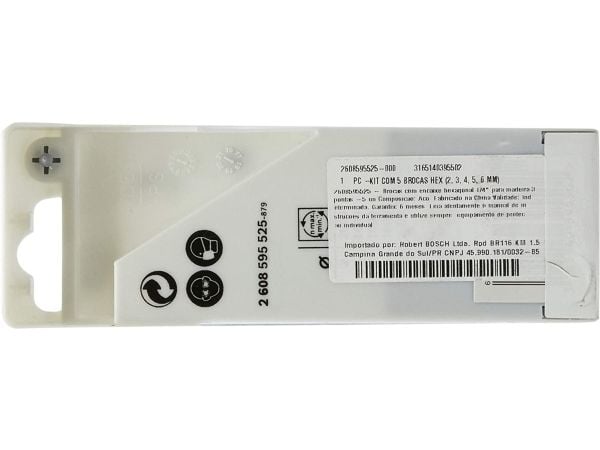 Bosch - Borsett - for tre - 5 deler - 5 mm, 6 mm, 4 mm, 3 mm, 2 mm - heksagonal - lengde: 62 mm, 99 mm, 88 mm, 106 mm, 74 mm