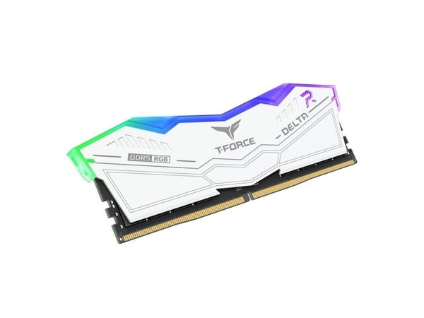 T-Force DELTA RGB - DDR5 - sett - 32 GB: 2 x 16 GB - DIMM 288-pin - 3000 MHz / PC5-48000 - CL30 - 1.35 V - ikke-bufret - on-die ECC - hvit