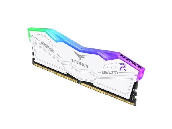 T-Force DELTA RGB - DDR5 - sett - 32 GB: 2 x 16 GB - DIMM 288-pin - 3000 MHz / PC5-48000 - CL30 - 1.35 V - ikke-bufret - on-die ECC - hvit