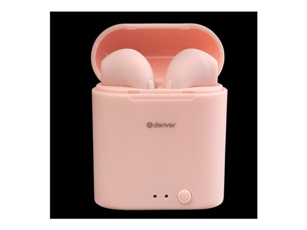 DENVER TWE-46 - True wireless-hodetelefoner med mikrofon - i øret - Bluetooth - rosa