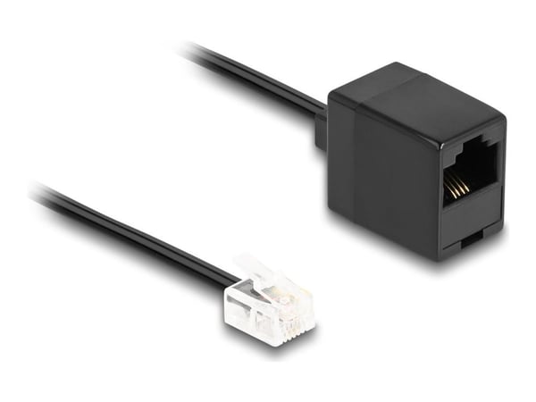 Delock - Telefonkabel - RJ-11 (hann) til RJ-45 (hunn) - 3 m - flat - svart