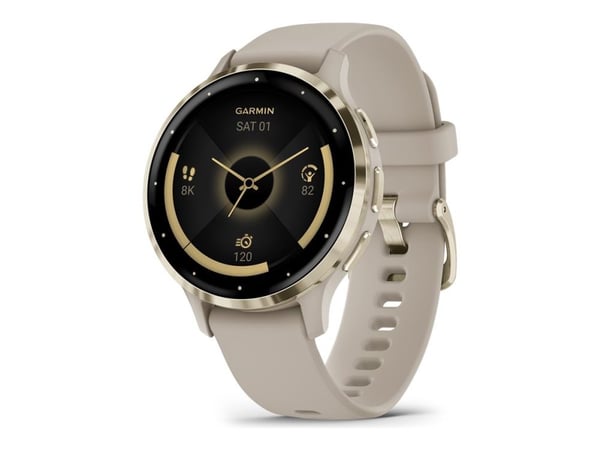 Garmin Venu 3S - 41 mm - fransk grått - smartklokke med bånd - silikon - håndleddstørrelse: 110-175 mm - display 1.2" - 8 GB - Bluetooth, ANT+, Wi-...