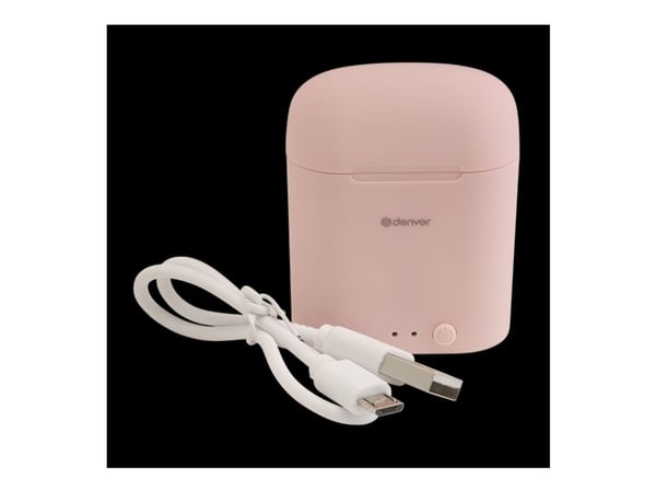 DENVER TWE-46 - True wireless-hodetelefoner med mikrofon - i øret - Bluetooth - rosa
