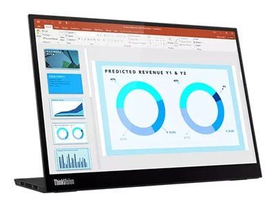 Lenovo ThinkVision M14d - LED-skjerm - 14" - portabel - 2240 x 1400 2.2K @ 60 Hz - IPS - 300 cd/m² - 1500:1 - 6 ms - 2xUSB-C - ravnsort
