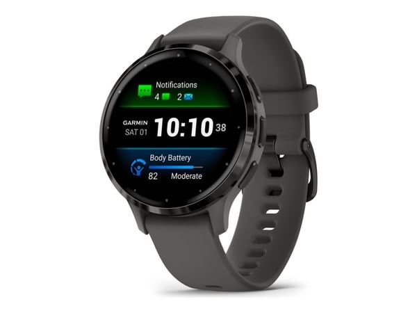 Garmin Venu 3S - 41 mm - pebble gray - smart klocka med band - silikon - handledsstorlek: 110-175 mm - display 1.2" - 8 GB - Bluetooth, ANT+, Wi-Fi...