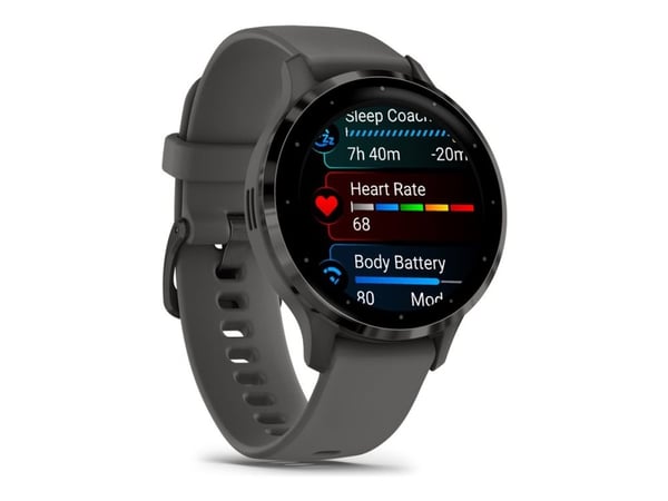 Garmin Venu 3S - 41 mm - småsteinsgrå - smartklokke med bånd - silikon - håndleddstørrelse: 110-175 mm - display 1.2" - 8 GB - Bluetooth, ANT+, Wi-...