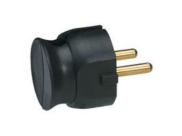 HELMO Kannettava pistoke 2P 16A litteä musta 50184