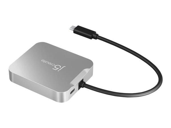 j5create JCD391-N 4K60 Elite USB-C® PD-adapter med flera portar, Kabel, USB 3.2 Gen 1 (3.1 Gen 1) Type-C, 85 W, 10,100,1000 Mbit/s, Silver, 5 Gbit/s