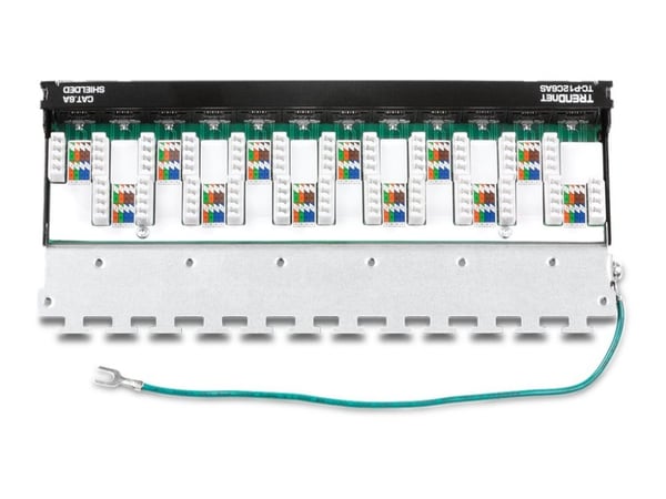 TRENDnet TC-P12C6AS - Koblingspanel - veggmonterbar - CAT 6a - STP - RJ-45 X 12 - 0.5U