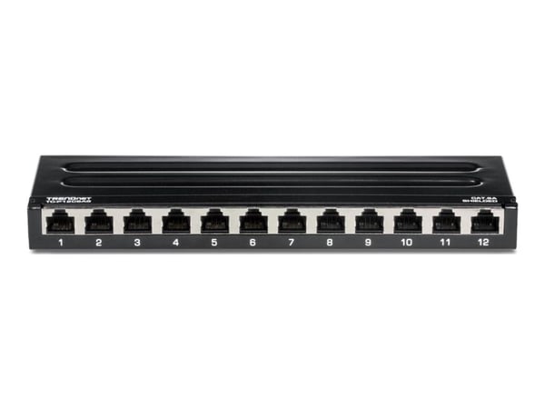 TRENDnet TC-P12C6AS - Koblingspanel - veggmonterbar - CAT 6a - STP - RJ-45 X 12 - 0.5U