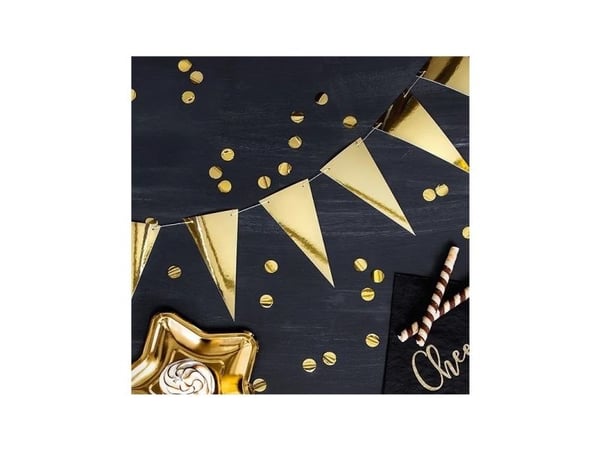 Party Deco Garland, Flagg, Gull, 2,15 m Universal