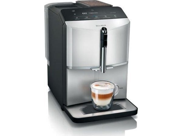 Siemens EQ.300 TF303E01 - Automatisk kaffemaskin med melkeskummer - 15 bar - lys sølv