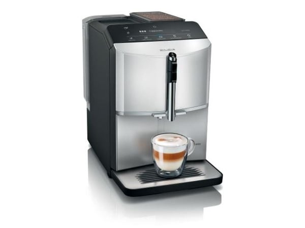Siemens EQ.300 TF303E01 - Automatisk kaffemaskin med melkeskummer - 15 bar - lys sølv