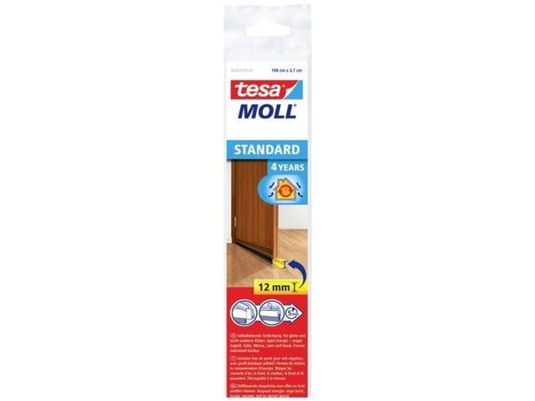 tesa Moll STANDARD dør-/tetningslist, brun, 37 mm x 1 m, selvklebende
