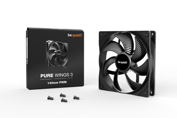 be quiet! Pure Wings 3 140mm PWM, Tuuletin, 14 cm, 1200 RPM, 97,5 m³/h, Musta