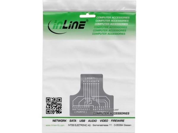 InLine Cat.5e STP T-sovitin Port-Doppler RJ45 naaras - 2x - Verkko - CAT 5e (69995B)