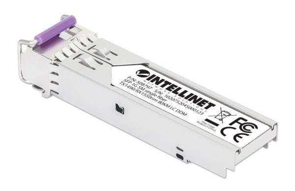 Intellinet 508797, Fiber optisk, 1000 Mbit/s, mini-GBIC/SFP, LC, 9/125 µm, BX-U