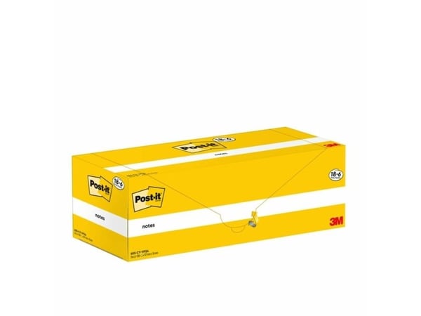 Post-It 3M - klistrelapper - gule klistrelapper rektangel 100 ark (655-CY-VP24)