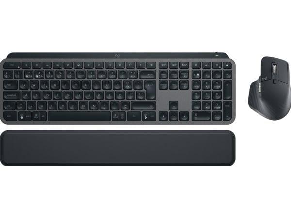 Logitech MX Keys S Combo - Tastatur- og mussett - bakbelysning - trådløs - Bluetooth LE - QWERTY - Portugisisk - tastsvitsj: Scissor-Key - grafitt ...