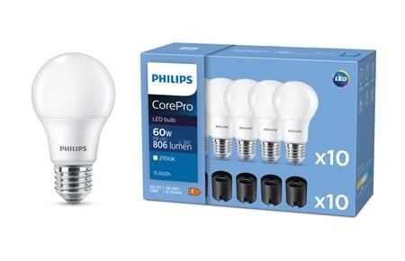 Philips CorePro LED 16897800, 8 W, 60 W, E27, 806 lm, 15000 timer, Varm hvit