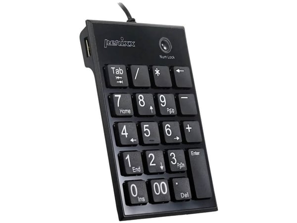 Perixx PERIPAD-202 H B numerisk tastatur USB multimedietaster, sort