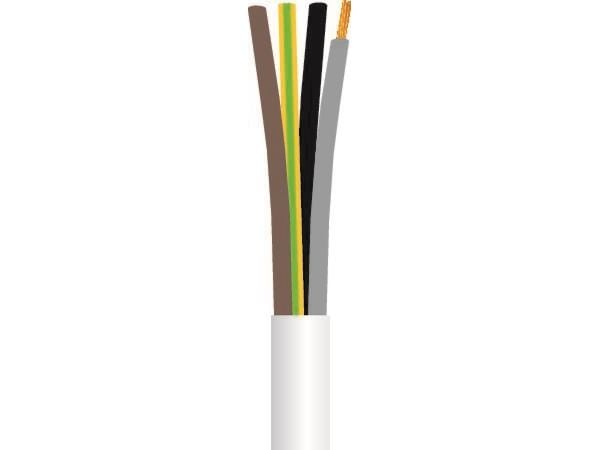 Johto pyöreä, PVC4G1 mm² PKAJ valkoinen 300/500Vrengas, kaapelin halkaisija 9,0 mm - (100 metriä)