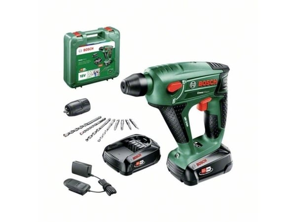 Bosch Uneo Maxx - Roterende hammer - trådløs - 2-mode - SDS-Quick - 0.6 joule - 2 batterier, inkludert lader - 18 V