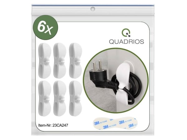 Quadrios 23CA247 Itseliimautuva kaapelipidike 23CA247 Valkoinen 6 kpl (23CA247)