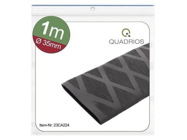 Quadrios 23CA224 Liimaton kutisteputki Musta 35 mm 18 mm Lämpökutisteputki nopeus:2:1 1 m 1 m