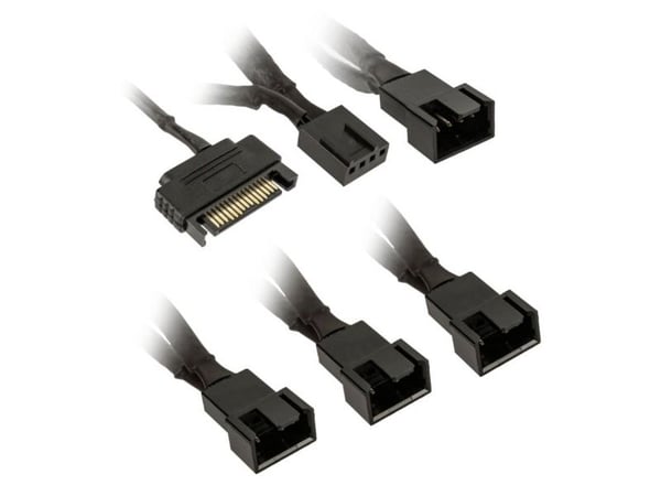 Kolink 1-4 PWM Lüfter Splitterkabel - 35 cm, geflochten, musta