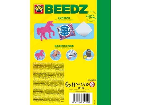 SES Creative Iron-on beads - fantasy horses, 1200 stykker, 5 år, Jente, Barn, Unicorn, Flerfarget