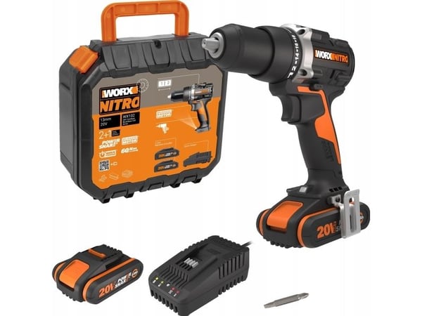 Worx WX102 20 V bor-/skrutrekker 2 x 2 Ah batteri