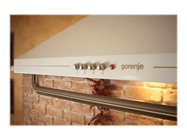 Gorenje Classico DK63MCLI - Kåpa - skorsten - bredd: 60 cm - djup: 50 cm - utsug och återcirkulering (-) - med inbyggd motor - elfenben