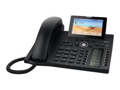 snom D385N – VoIP-telefon med anrops-ID – treveis samtalekapasitet – SIP, RTP, RTCP, RTCP-XR, SIPS, SRTP, SRTCP, ICE, SIP over TLS – svartblå