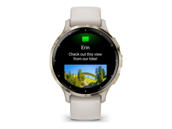 Garmin Venu 3S - 41 mm - elfenben - smart klocka med band - silikon - handledsstorlek: 110-175 mm - display 1.2" - 8 GB - Bluetooth, ANT+, Wi-Fi - ...