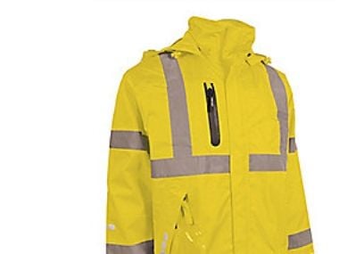 Lyngsøe regnjakke L - Åndbar Hi-Vis Gul regnjakke i slidstærk kvalitet