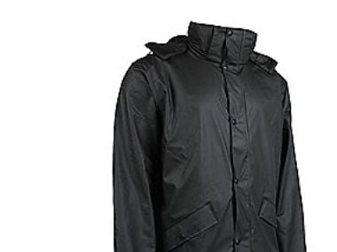 Lyngsøe regnjakke recycle XL - Recycled sort regnjakke i PU kvalitet