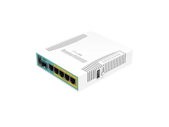 RB960PGS hEX PoE L4-switch 128 MB RAM, 800 MHz, 5x Gbit LAN, USB, SFP, PoE out