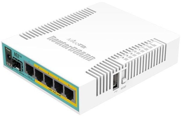 RB960PGS hEX PoE L4-switch 128 MB RAM, 800 MHz, 5x Gbit LAN, USB, SFP, PoE out