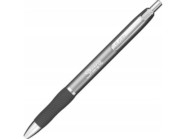Sharpie 2162643, Uttrekkbar gelépenn, Sort, Kromfarget, Grå, Rosegull, Metall, Medium, Rund