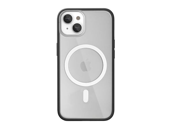 Woodcessories - Baksidedeksel for mobiltelefon - MagSafe-samsvar - wheat & straw mix - svart/klar - for Apple iPhone 14