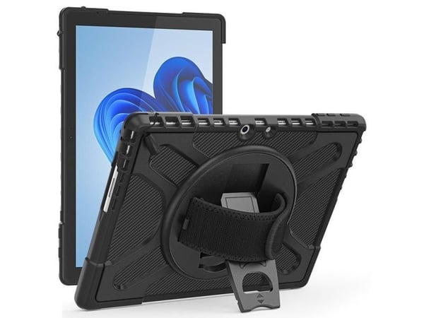 eSTUFF ATLANTA - Baksidedeksel for nettbrett - robust - termoplast-polyuretan (TPU), polykarbonat - svart - for Microsoft Surface Pro 9