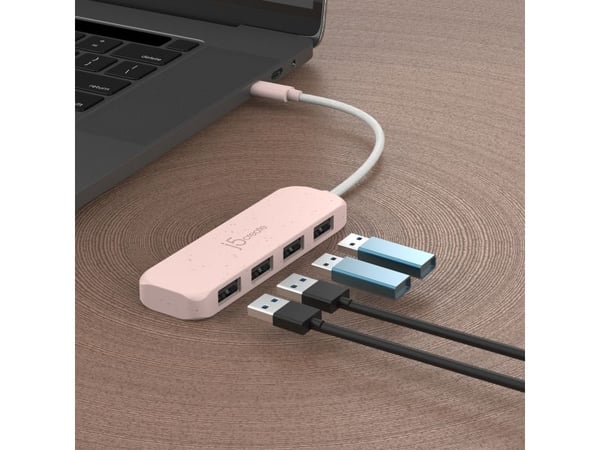 j5create JCH341ER - Hub - miljøvennlig, USB-C - 4 x USB 3.2 Gen 2 - stasjonær