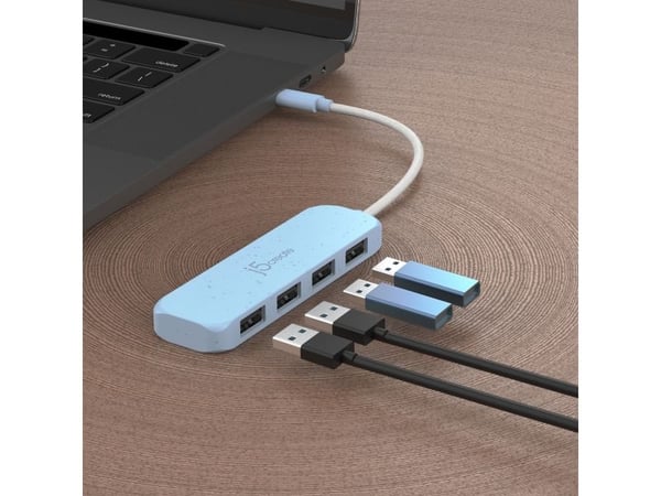 j5create JCH341EC - Hub - miljøvennlig, USB-C - 4 x USB 3.2 Gen 2 - stasjonær